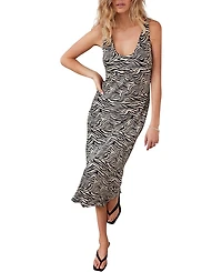 Mint Velvet Women's Animal Print Satin Slip Dress