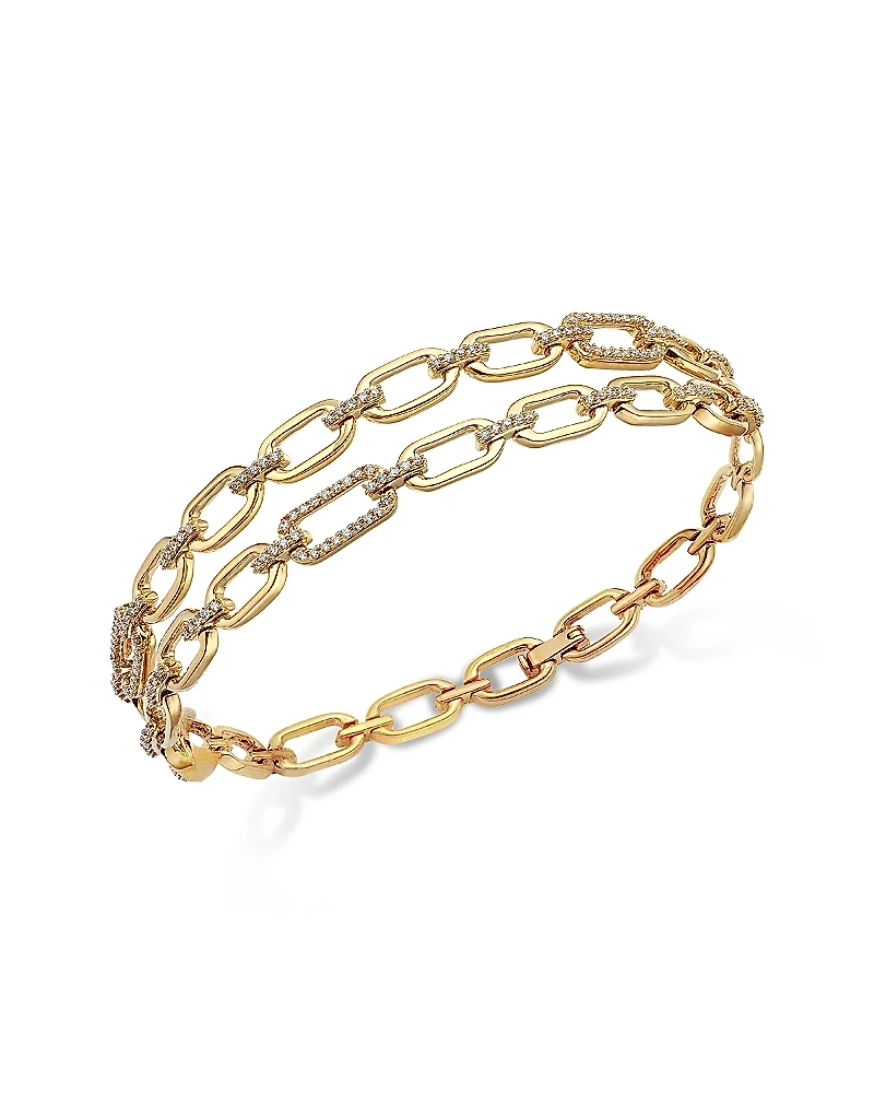 Bloomingdale's Fine Collection Diamond Double Row Link Bracelet