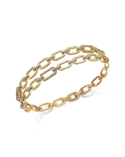 Bloomingdale's Fine Collection Diamond Double Row Link Bracelet