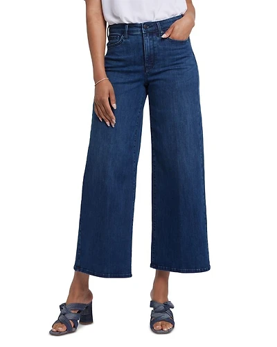 Brodi High Rise Wide Leg Ankle Jeans Ibiza Blue
