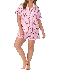 Eiffel Tower Print Shorty Pajama Set