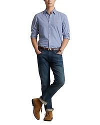 Classic Fit Long Sleeve Gingham Checked Button Down Shirt