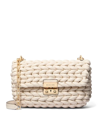 Woven Large Convertible Chain Shoulder Bag