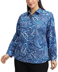 Foxcroft Plus Hampton Paisley Print Shirt