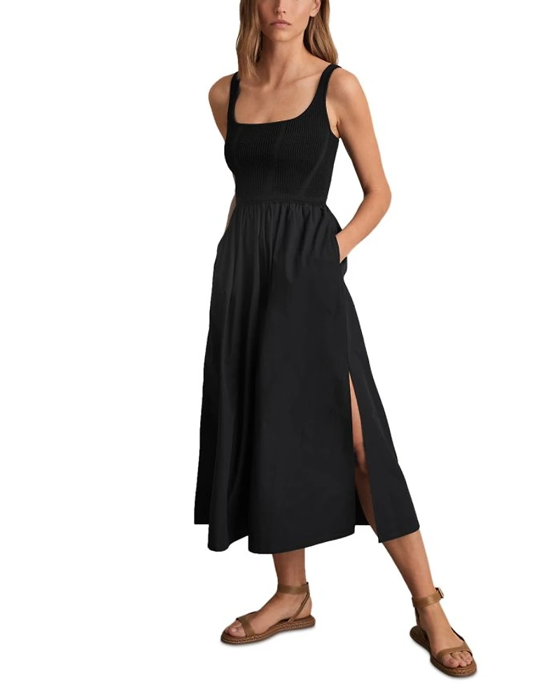 Kori Mixed Media Midi Dress