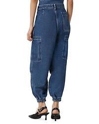 Sol Cargo High Rise Cropped Tapered Jeans Mid Indigo