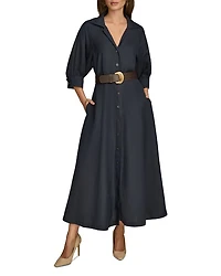 A Line Belted Shirt Dress