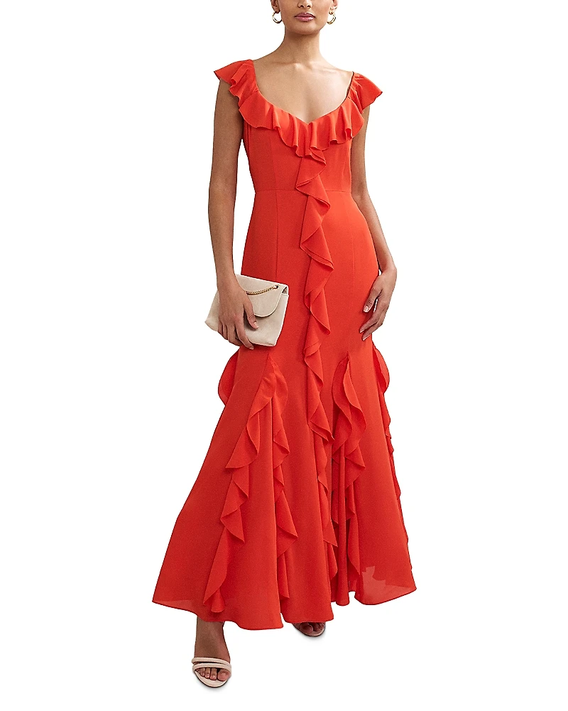 Phase Eight Lianah Ruffled Midi Dress