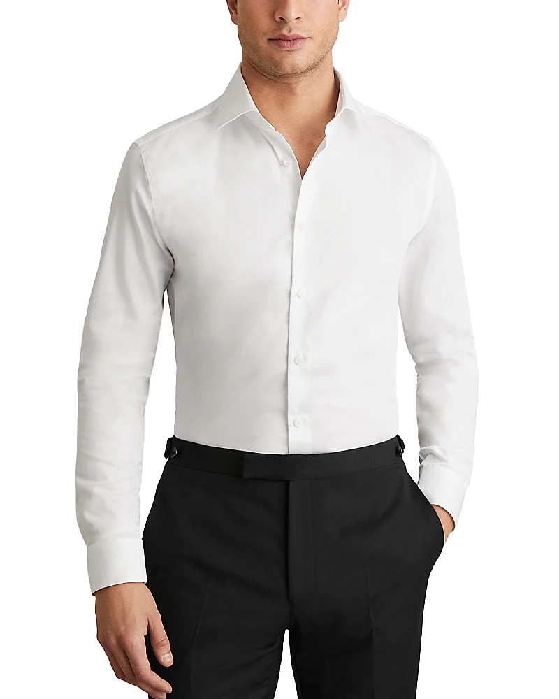 Reiss Remote Regular Fit Satin Cotton Shirt