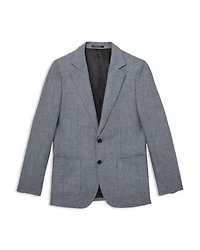 Slim Fit Prince of Wales Check Linen Blazer