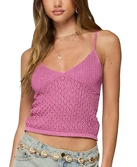 Edikted Frankey Sparkly Textured Knit Tank Top