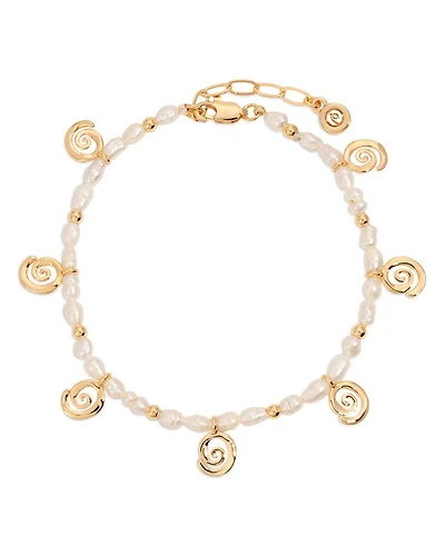 Aura Cultured Freshwater Pearl Swirl Charm Bracelet