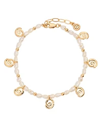 Aura Cultured Freshwater Pearl Swirl Charm Bracelet