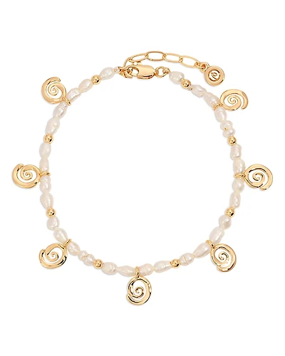 Ettika Aura Cultured Freshwater Pearl Swirl Charm Bracelet