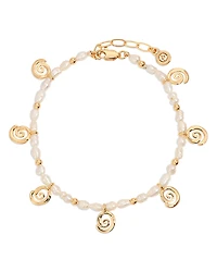Ettika Aura Cultured Freshwater Pearl Swirl Charm Bracelet