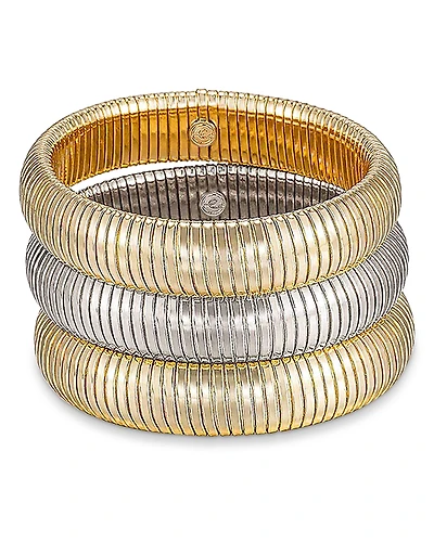 Ettika Flex Snake Chain Stretch Bracelet, Set of 3