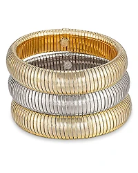 Ettika Flex Snake Chain Stretch Bracelet, Set of 3