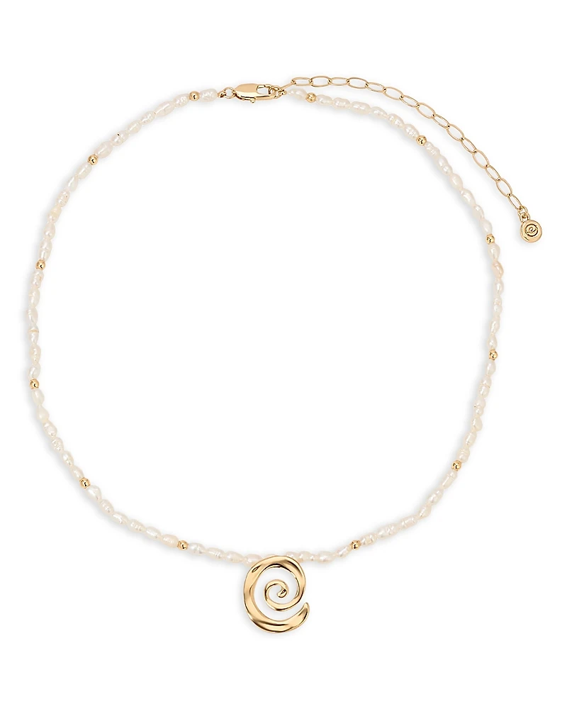 Ettika Aura Swirl Cultured Freshwater Pearl Choker Necklace