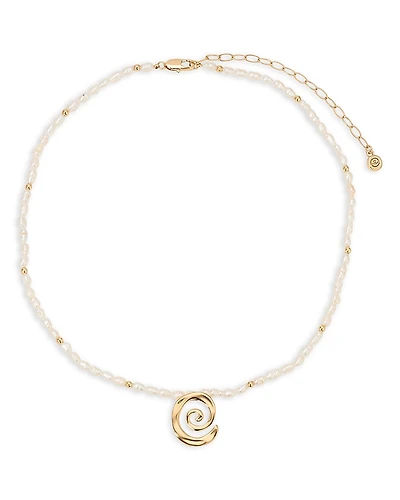 Ettika Aura Swirl Cultured Freshwater Pearl Choker Necklace