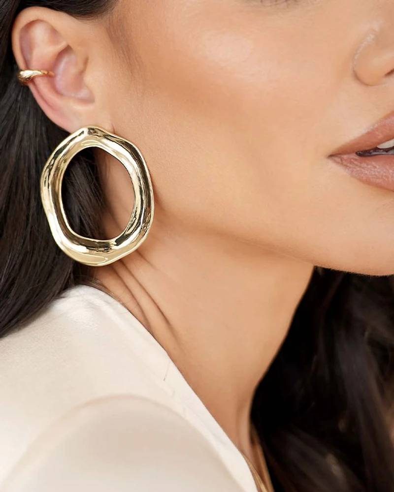 Open Circle Drop Earrings