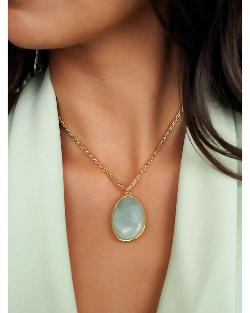 Amazonite Pendant Necklace, 15.75"-19.5"