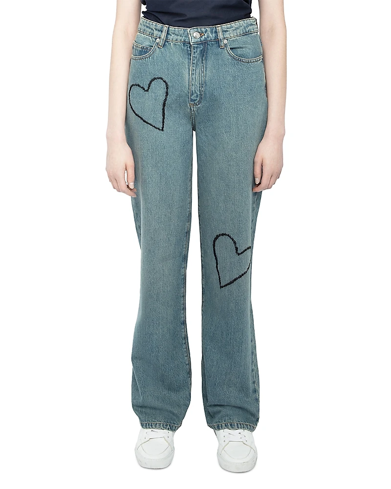 Zadig & Voltaire Elio Heart High Rise Jeans