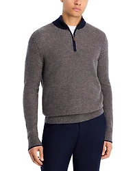 The Men's Store at Bloomingdale's Jacquard Wool & Cashmere Quarter Zip Sweater - Exclusive
