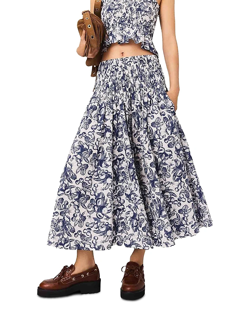 Maje Printed Maxi Skirt