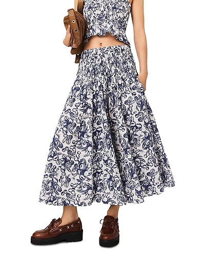 Maje Printed Maxi Skirt