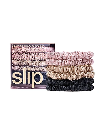 slip Pure Silk Skinny Scrunchies, Set of 6