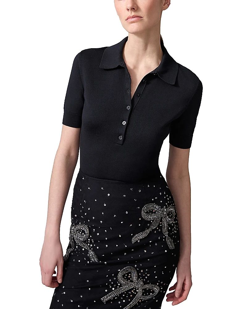 Carolina Herrera Short Sleeve Polo Top