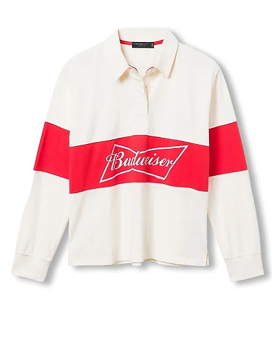 Junk Food Clothing Women's Budweiser Rugby Shirt