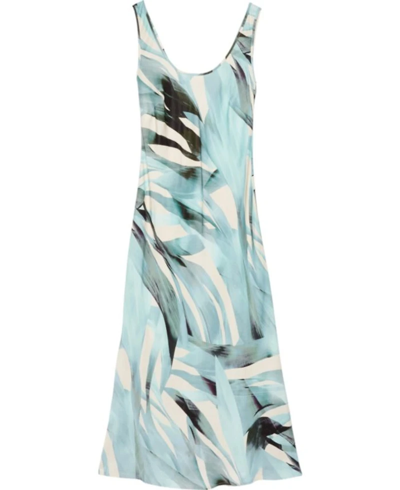 Women's Palm Print Satin Slip Dress