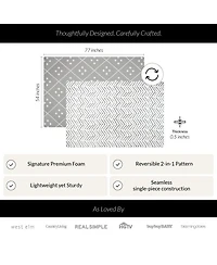 Reversible Baby PlayMat - Dash + Diamond Design - Soft, Non-Toxic Foam - Waterproof, Easy to Clean