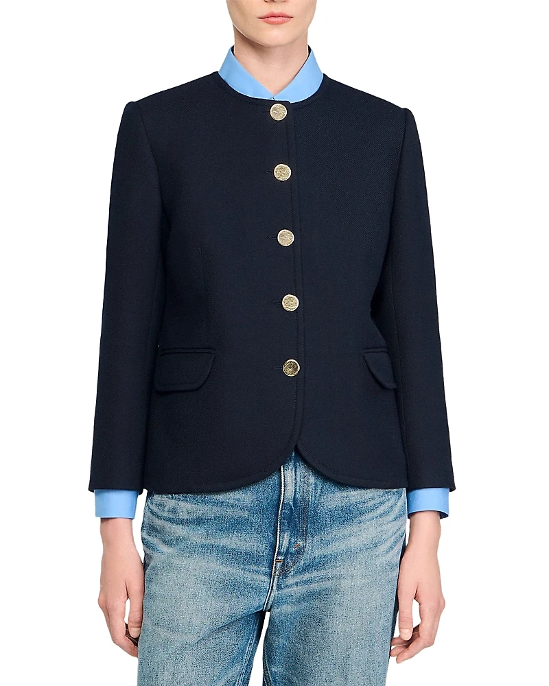 Sandro Round Collar Jacket