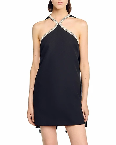 Sandro Embellished Mini Cape Dress