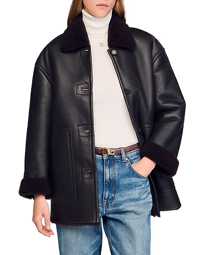 Sandro Shearling Coat