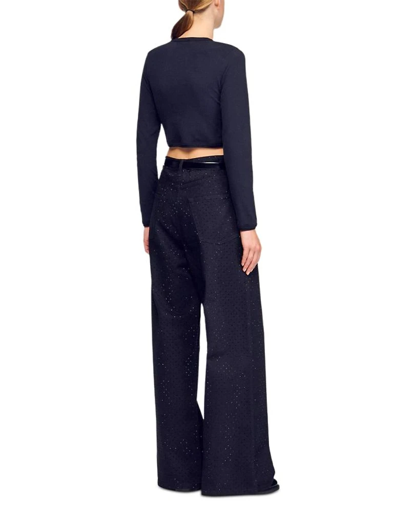Cropped Embroidered Tee