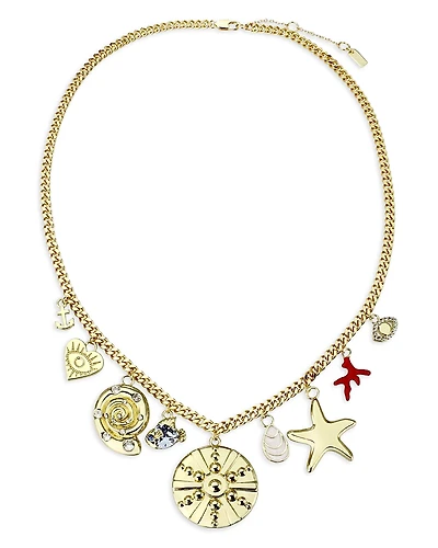 Aqua Nautical Charm Necklace, 20-22 - Exclusive