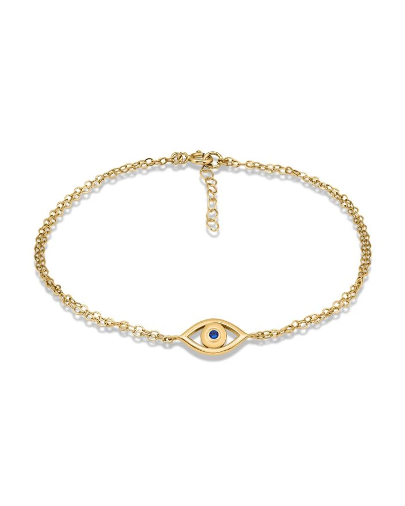 Blue Pavé Evil Eye Ankle Bracelet - Exclusive