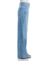 Kasey Mid Rise Wide Leg Jeans Bright Lakeshore