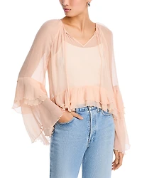 Astr the Label Margaery Ruffle Tiered Long Sleeve Top