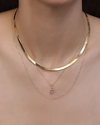 Light Blue Sapphire, Tourmaline & Diamond Pendant Necklace, 16"