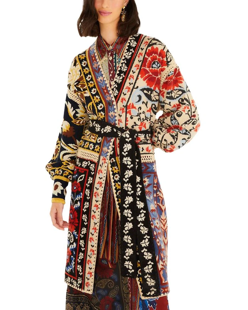 Floral Patchwork Midi Cardigan