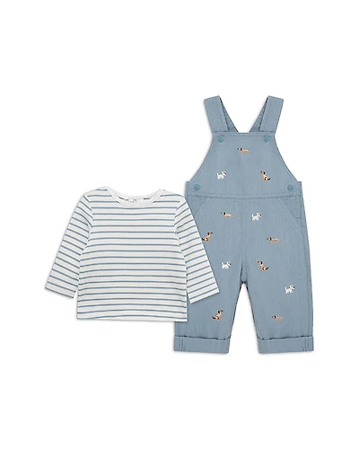 Little Me Boys' Doggies Long Sleeve Top & Overall Set - Baby