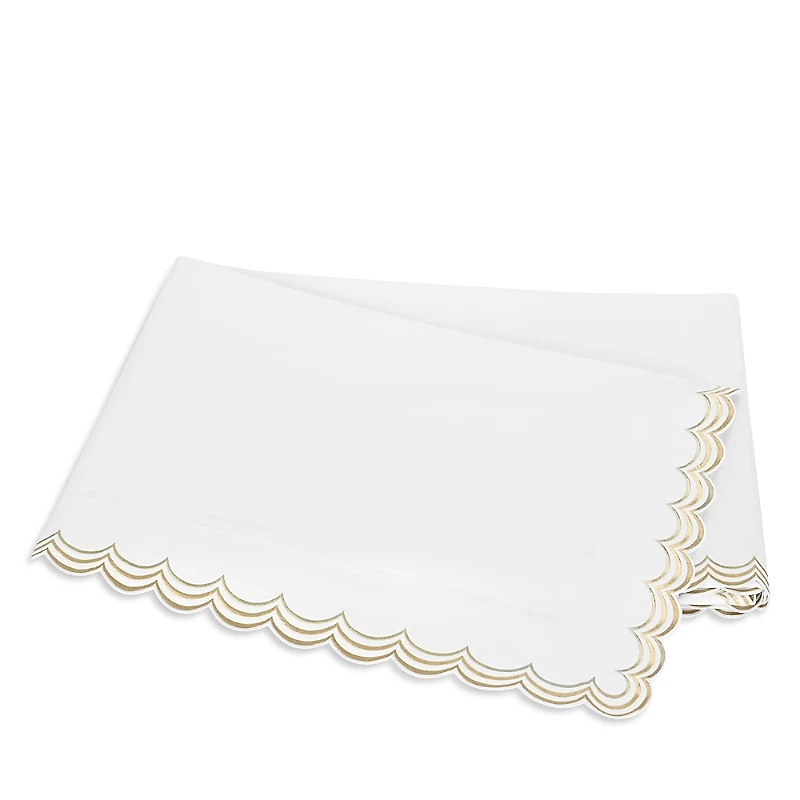 Matouk Stella Scalloped Embroidered Flat Sheet