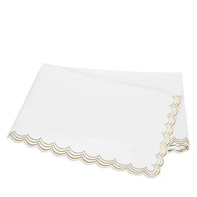 Matouk Stella Scalloped Embroidered Flat Sheet