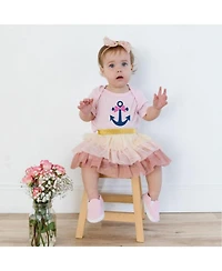 Girls' Anchor Bow Short Sleeve Bodysuit - Baby