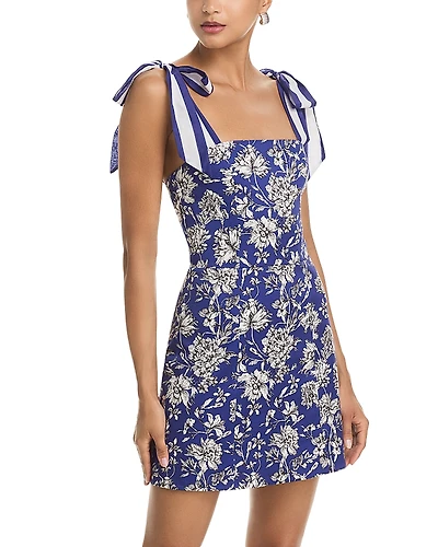 Alice and Olivia Maryann Floral Tie Shoulder Dress