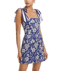 Alice and Olivia Maryann Floral Tie Shoulder Dress